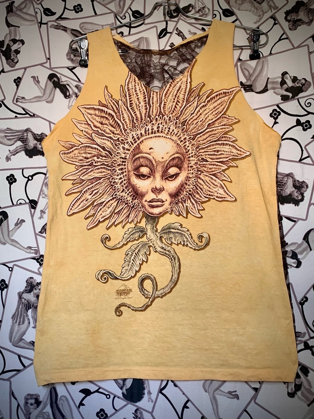 Sunflower Tank with Lace Back